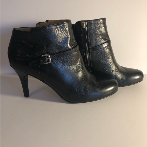 Nine West Black Leather Boots Size 7M - Picture 1 of 5